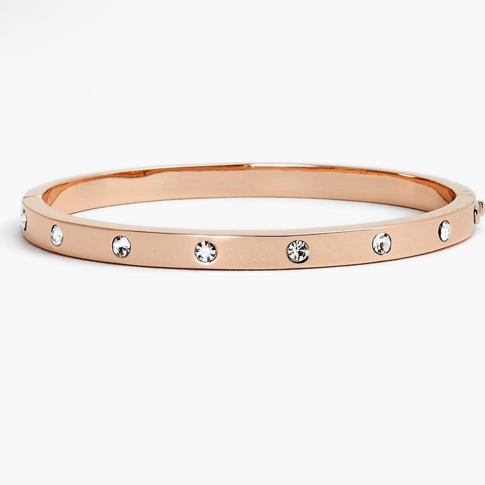 Kate Spade New York Crystal Hinge Rose Gold Bangle Bracelet